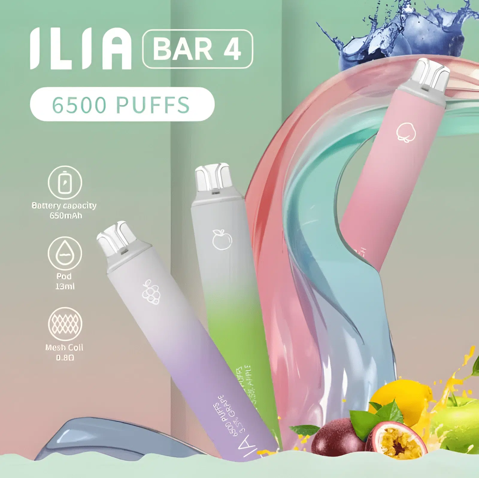 ilia-6500一次性電子煙-1.webp ILIA BAR4 6500 Puffs/一次性電子煙/拋棄式/哩啞4代/持久電量:圖片 1