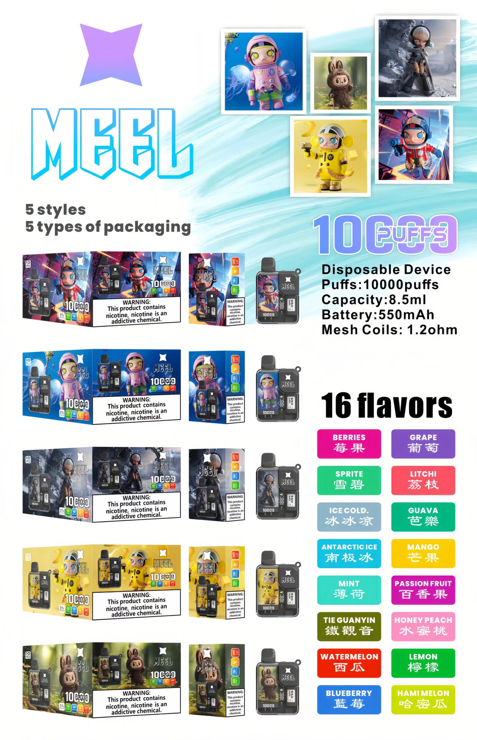 meel-boost-10000-puffs-scaled-1.jpg Meel Boost 10000 Puffs 最新麻將盒子 一次性拋棄式電子煙 拉佈佈聯名款:圖片 1